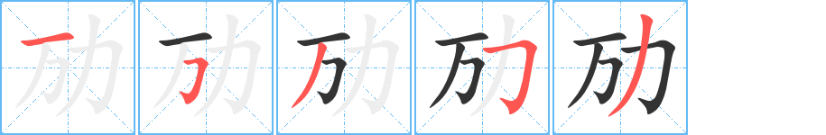 劢字笔顺写法