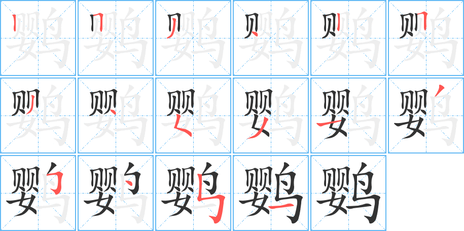 鹦字笔顺写法