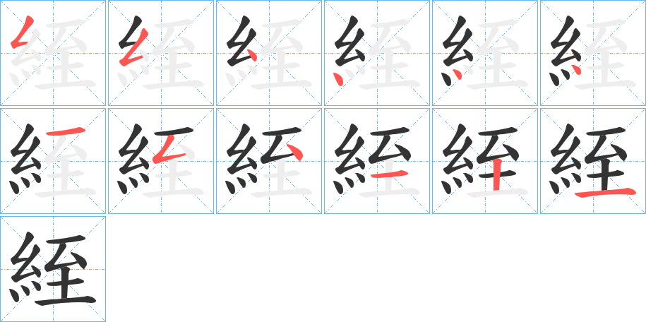絰字笔顺写法