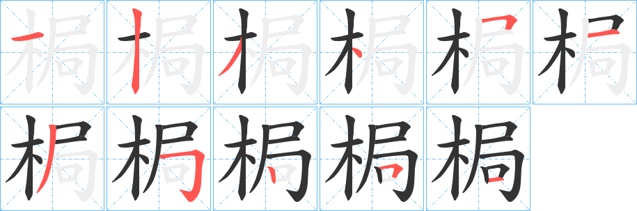 梮字笔顺写法