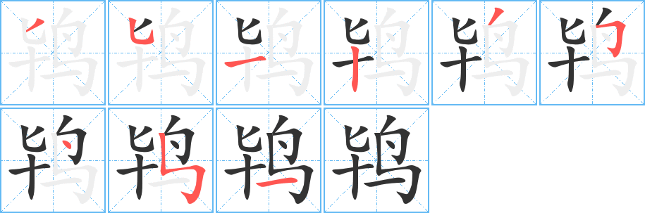 鸨字笔顺写法