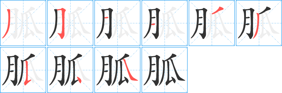胍字笔顺写法