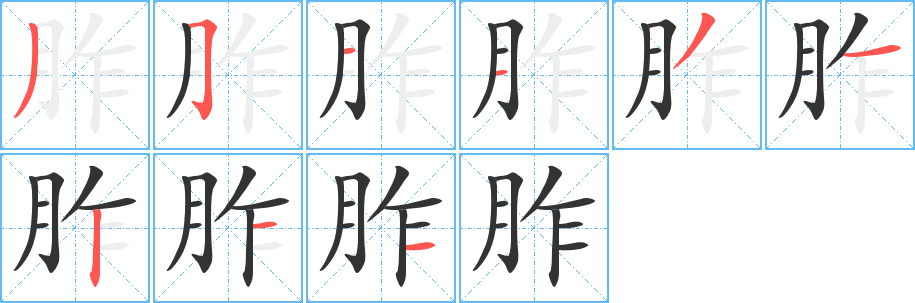 胙字笔顺写法