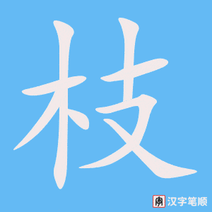 枝字笔顺动画