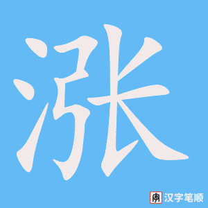 涨字笔顺动画