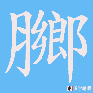 膷字笔顺动画