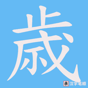 歳字笔顺动画