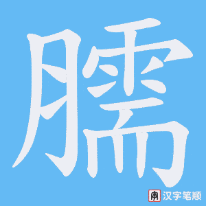 臑字笔顺动画