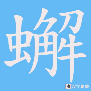 蠏字笔顺动画