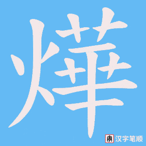 燁字笔顺动画