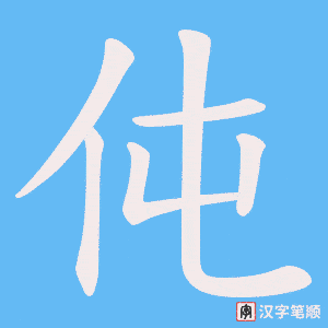 伅字笔顺动画