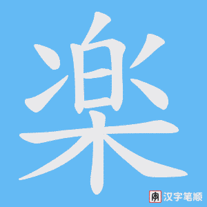 楽字笔顺动画
